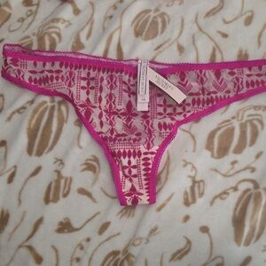 Victoria's Secret Pink Patterned Thong Panty